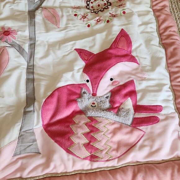 Lambs & Ivy Pink and white family tree baby comforter - Picture 3 of 6